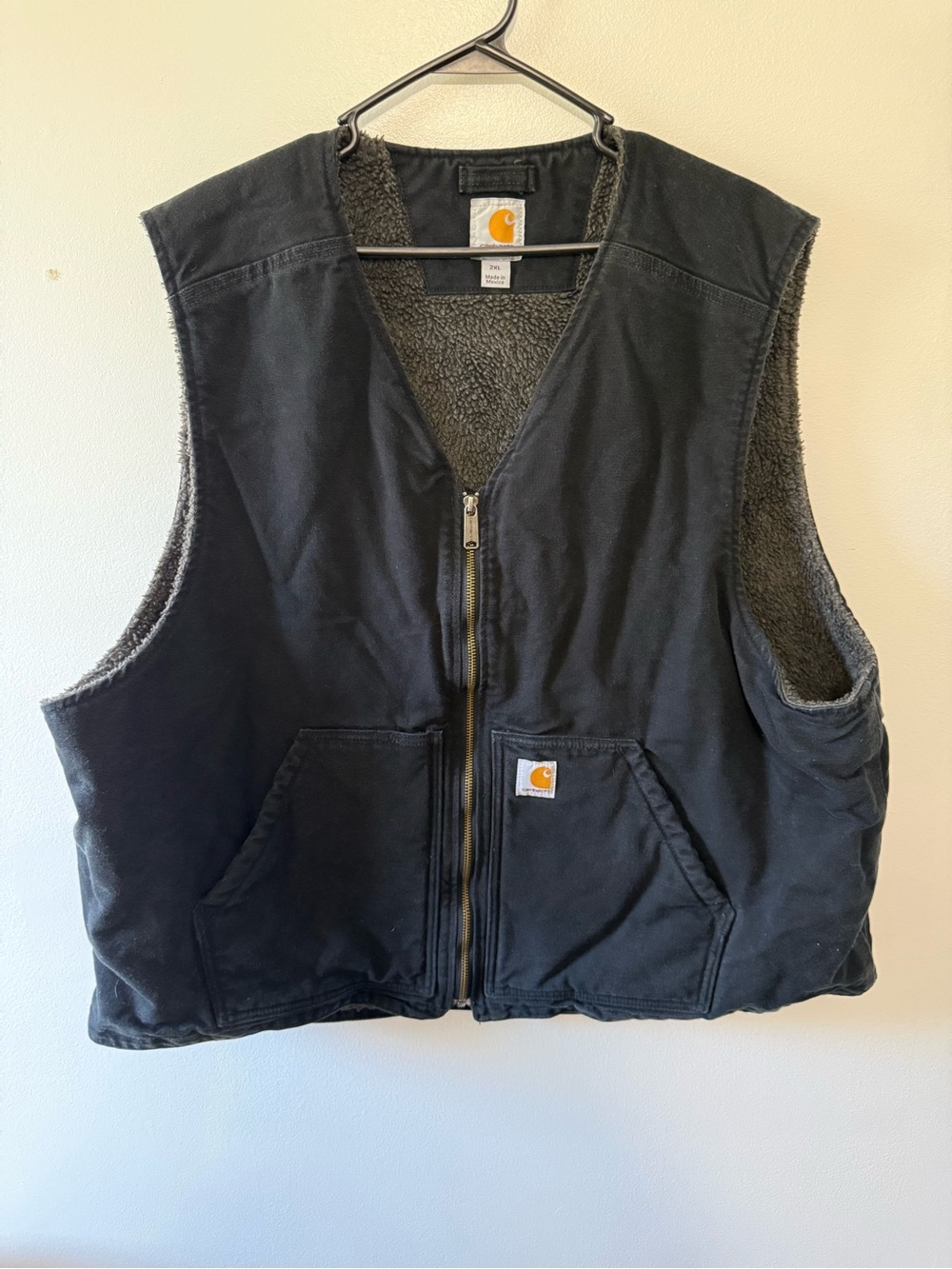 Carhartt Black Sherpa-Lined Work Vest